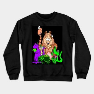 Cartoon Fantasy Abstract Animal Print Crewneck Sweatshirt